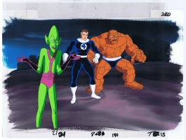 Animation Cel - Fantastic Four with Impossible Man Comic Art